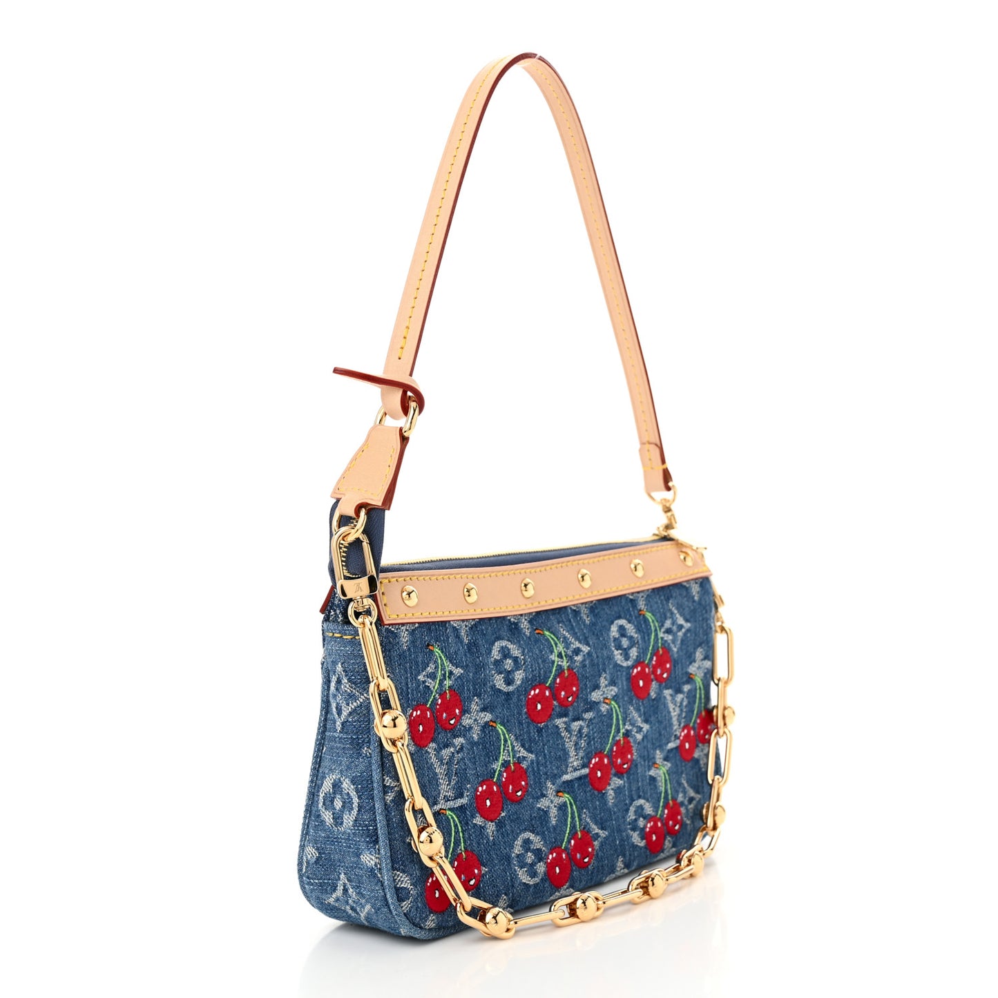 LV X TM Monogram Denim Cerises Pochette Accessories Blue