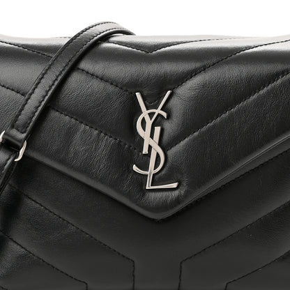 Saint Laurent Calfskin Y Quilted Monogram Toy Loulou Crossbody Bag Black 9 of 12