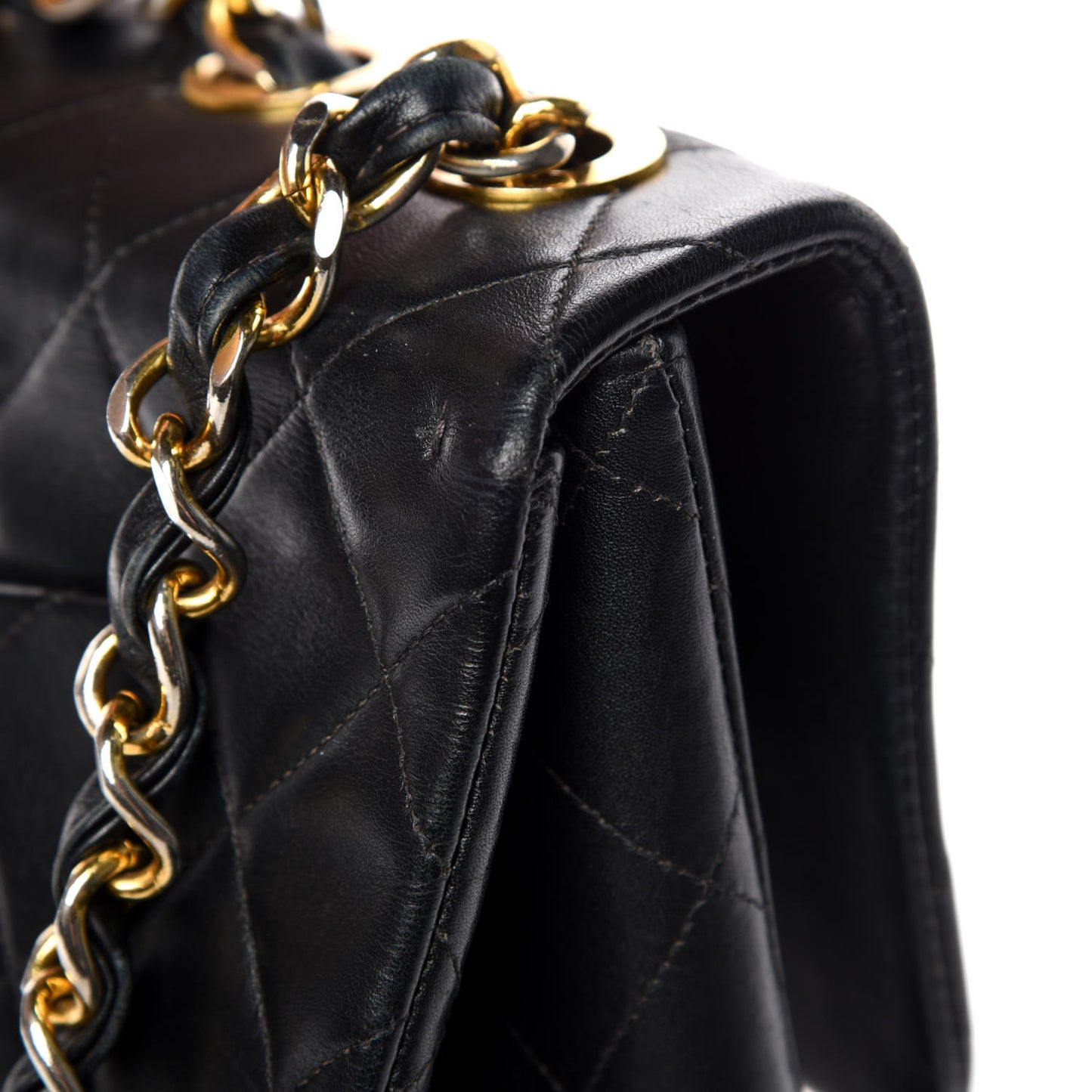 Lambskin Quilted XL Jumbo Single Flap Black