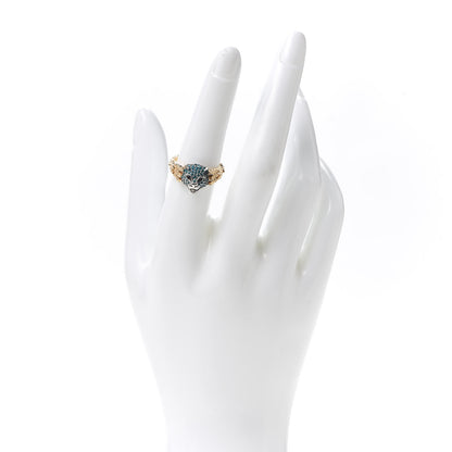 Gucci 18K Yellow Gold Sterling Silver Topaz Spinel Pearl Le Marche Des Merveilles Feline Ring 54 6.75 2 of 7
