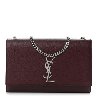Saint Laurent Grain De Poudre Medium Classic Monogram Kate Satchel Amaranto 1 of 10