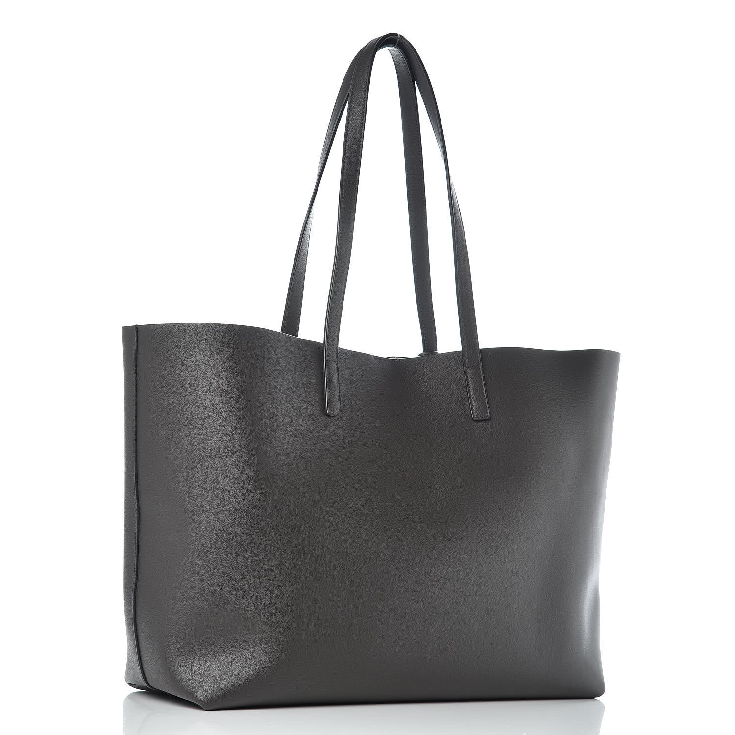 Saint Laurent Calfskin Large Shopping Tote Dark Grey 3 of 13
