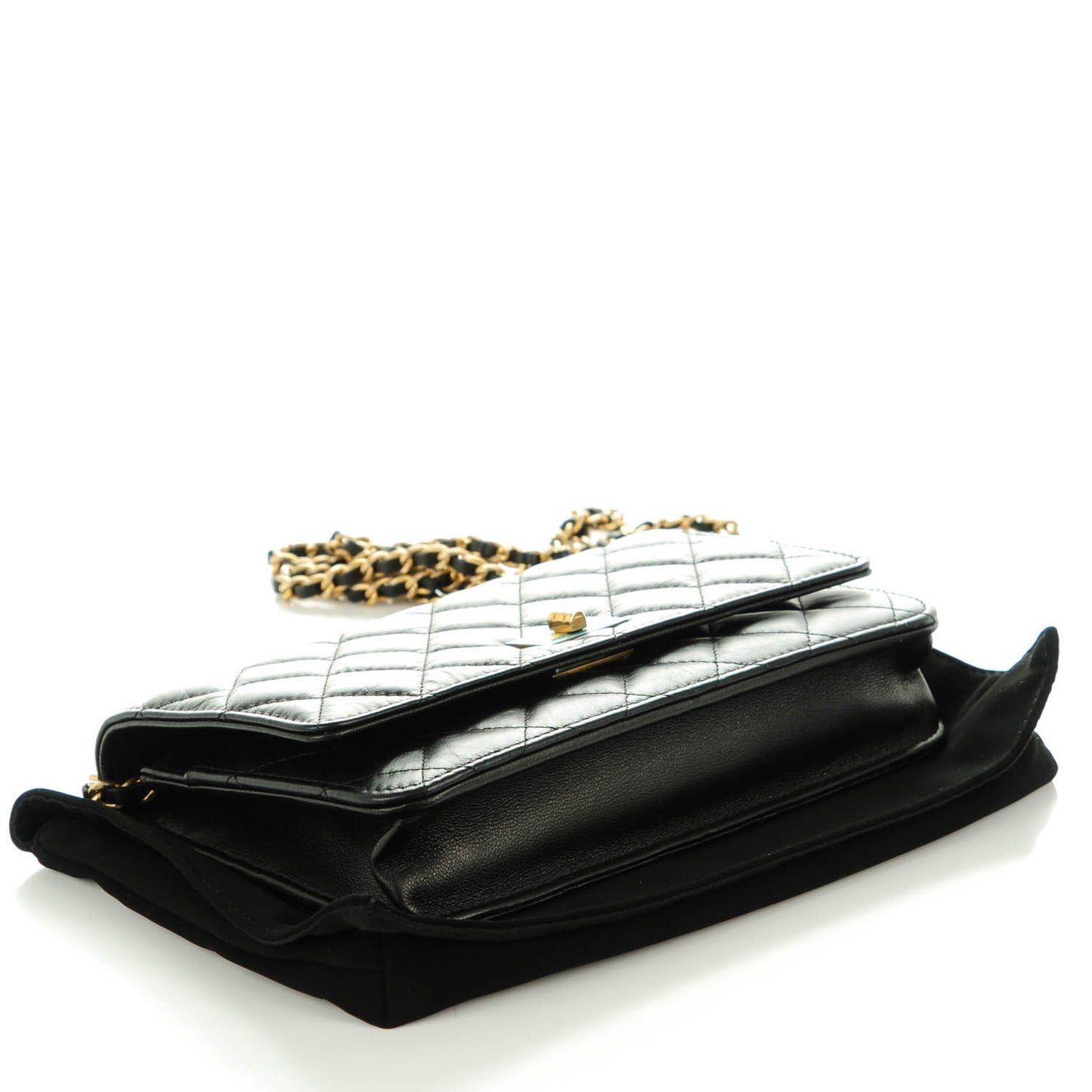 Aged Calfskin Quilted Reissue Wallet On Chain WOC Black