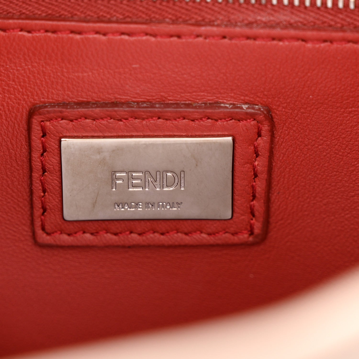 Fendi Nappa Colorblock Mini Peekaboo Iconic Satchel Grigio Polvere Carbone Bloody Mary 7 of 18