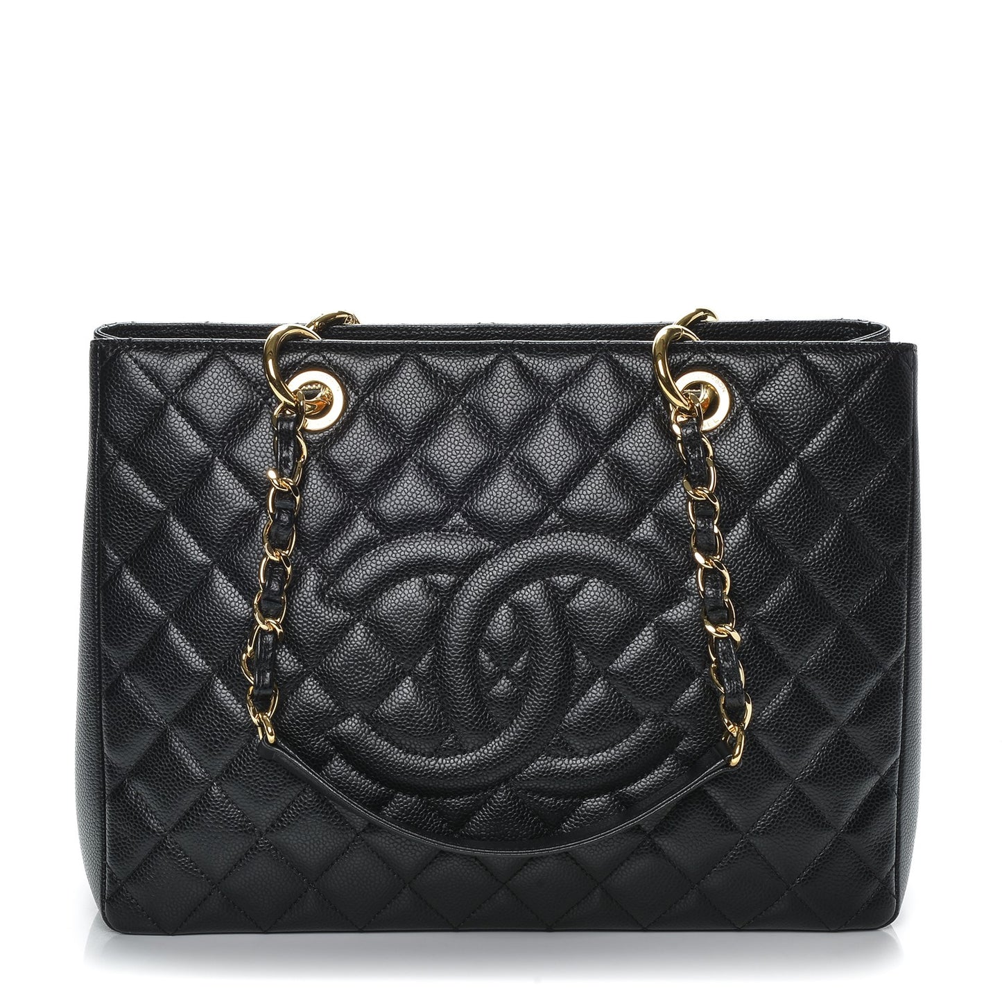 Caviar Quilted Grand Shopping Tote GST Black
