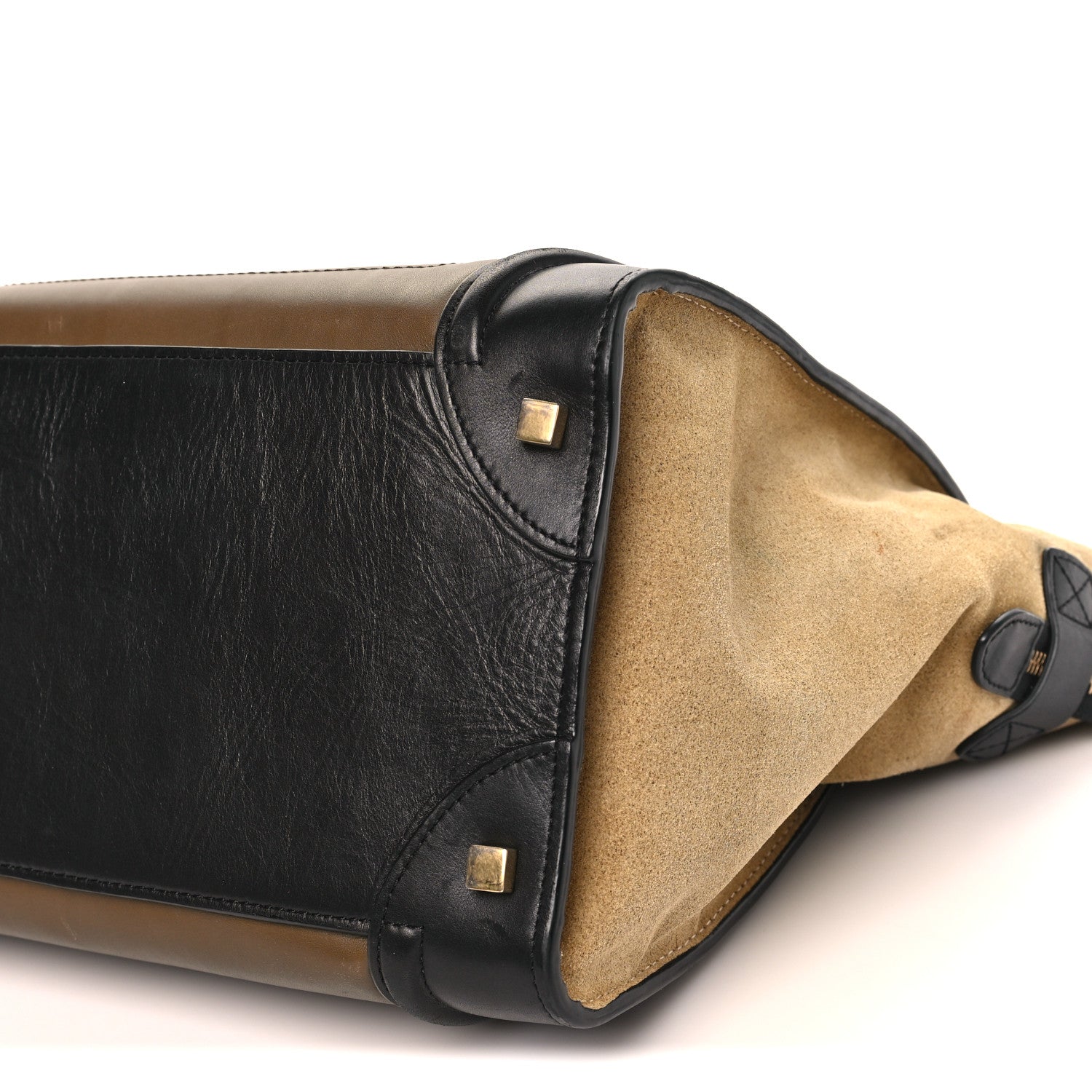 Celine Satin Calfskin Suede Mini Tri-Color Luggage Olive 9 of 11