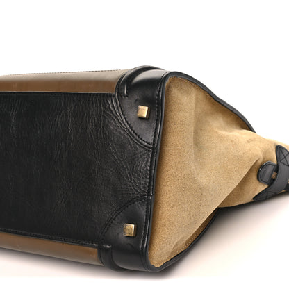 Celine Satin Calfskin Suede Mini Tri-Color Luggage Olive 9 of 11