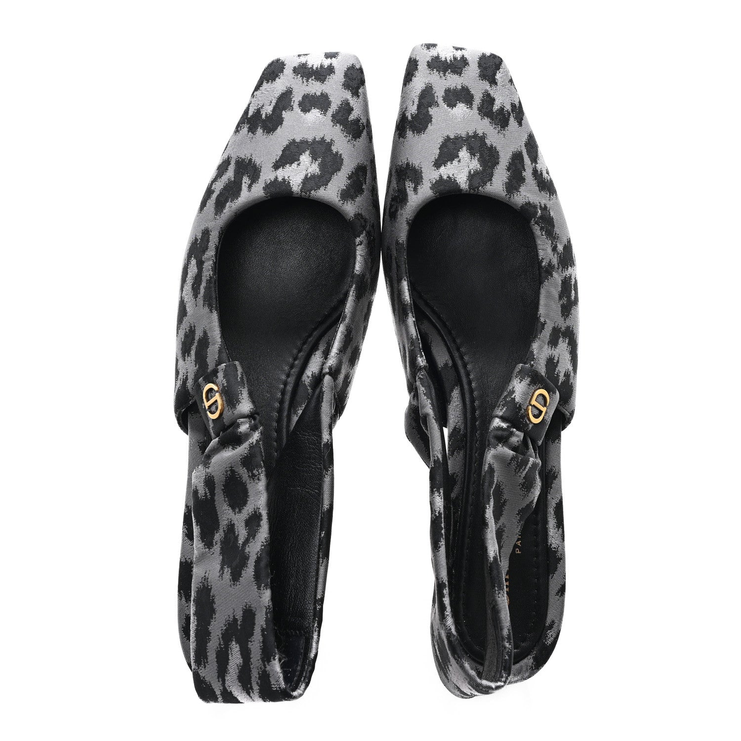 Christian Dior Shiny Nylon Leopard Print Mizza Slingback Pumps 40