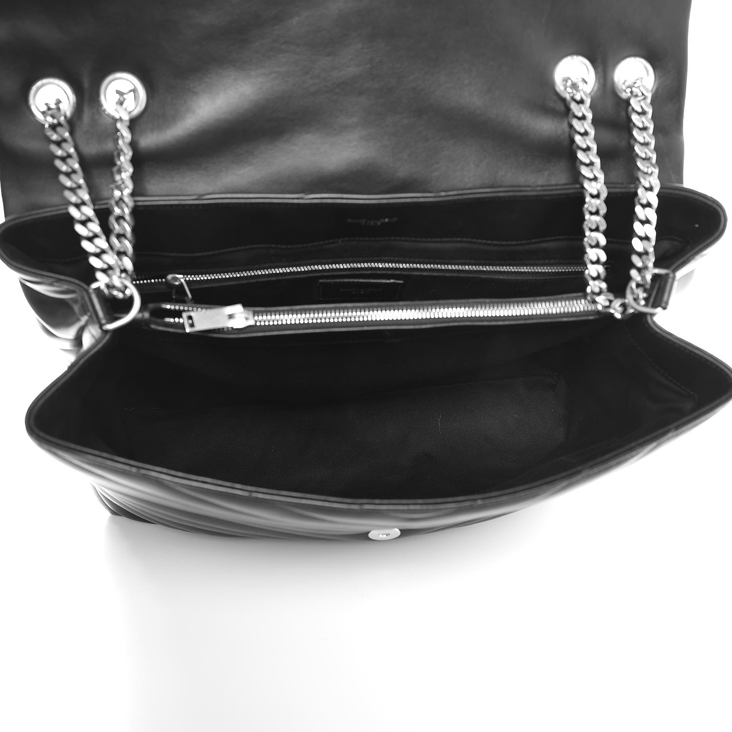 Saint Laurent Calfskin Y Quilted Monogram Large Loulou Chain Satchel Black 5 of 10