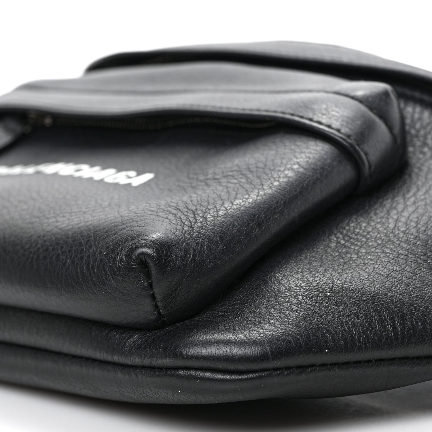 Balenciaga Smooth Calfskin Logo Everyday Beltpack XS Black White 8 of 8