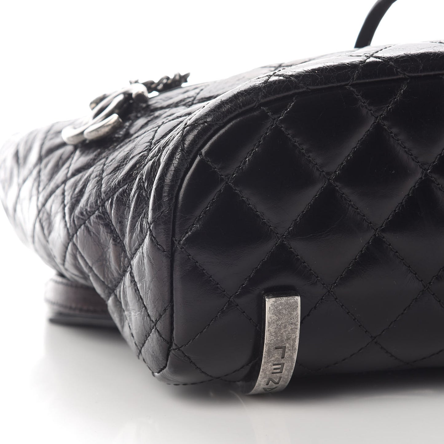 Glazed Calfskin Quilted Small Salzburg Mountain Backpack Black