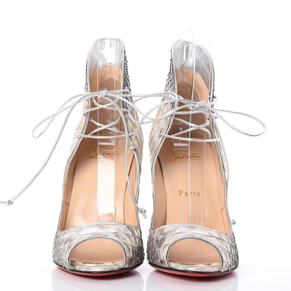 Christian Louboutin Python Megavamp 100 Pumps 38.5 Silver 2 of 7