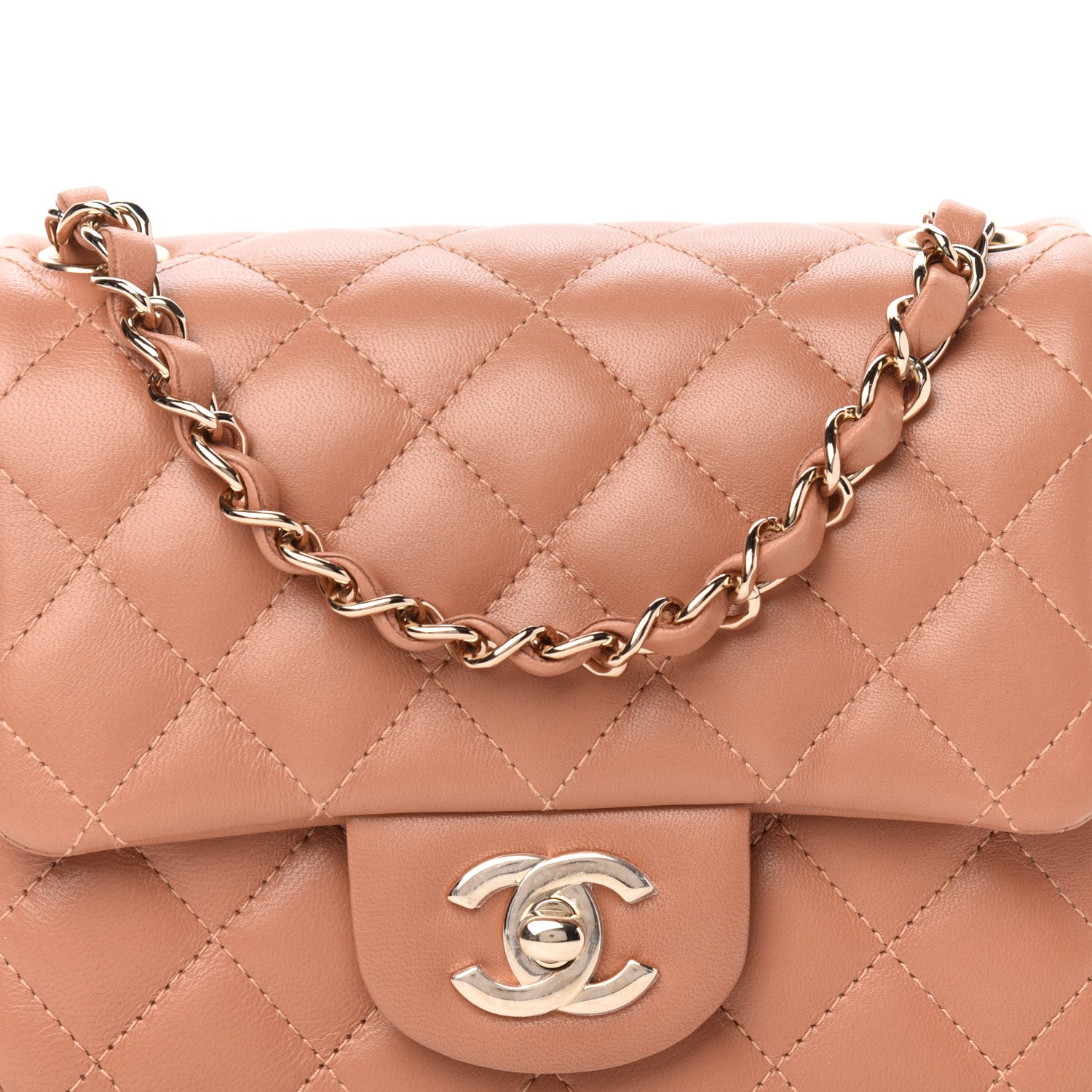 Chanel Lambskin Quilted Mini Square Flap Brown 10 of 11