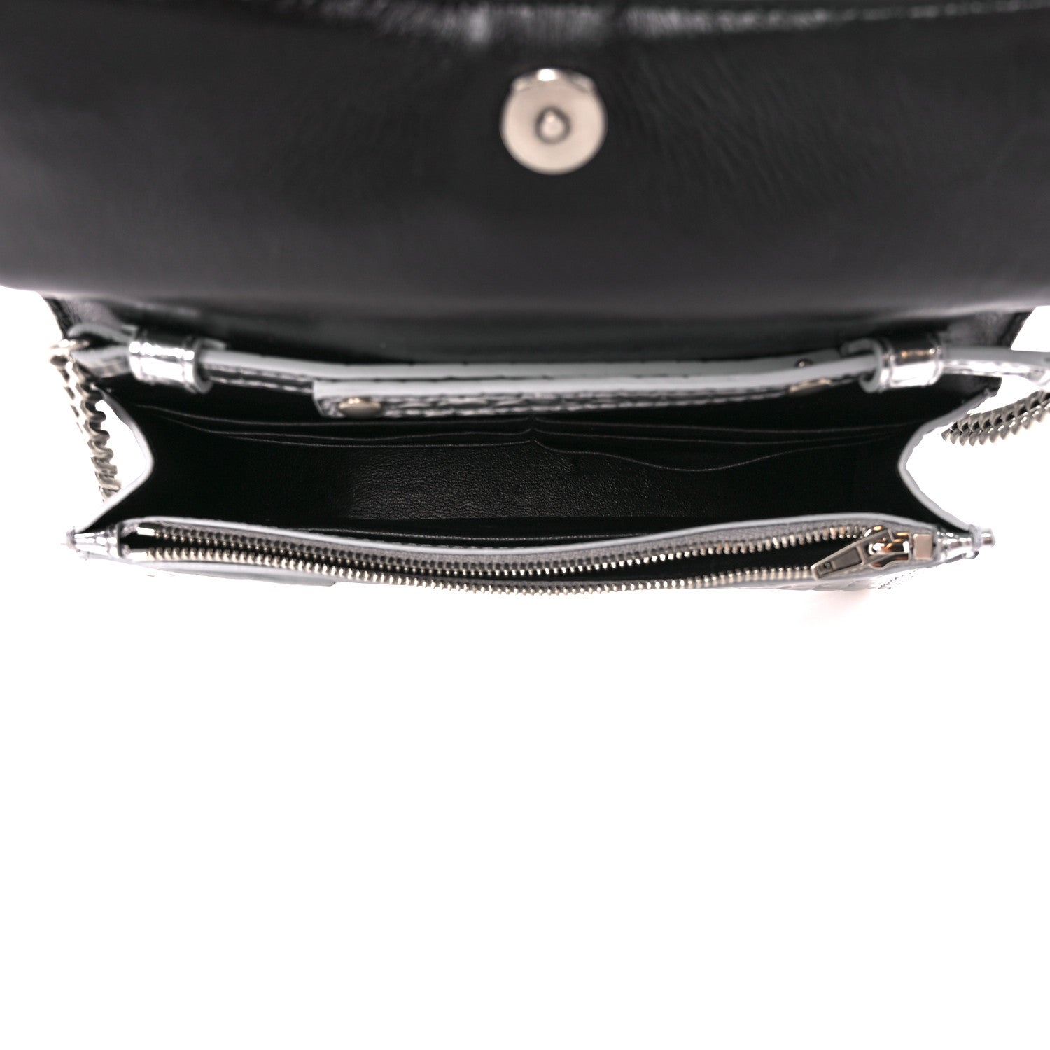 Balenciaga Metallic Calfskin Crocodile Embossed Hourglass Chain Bag Silver 5 of 11