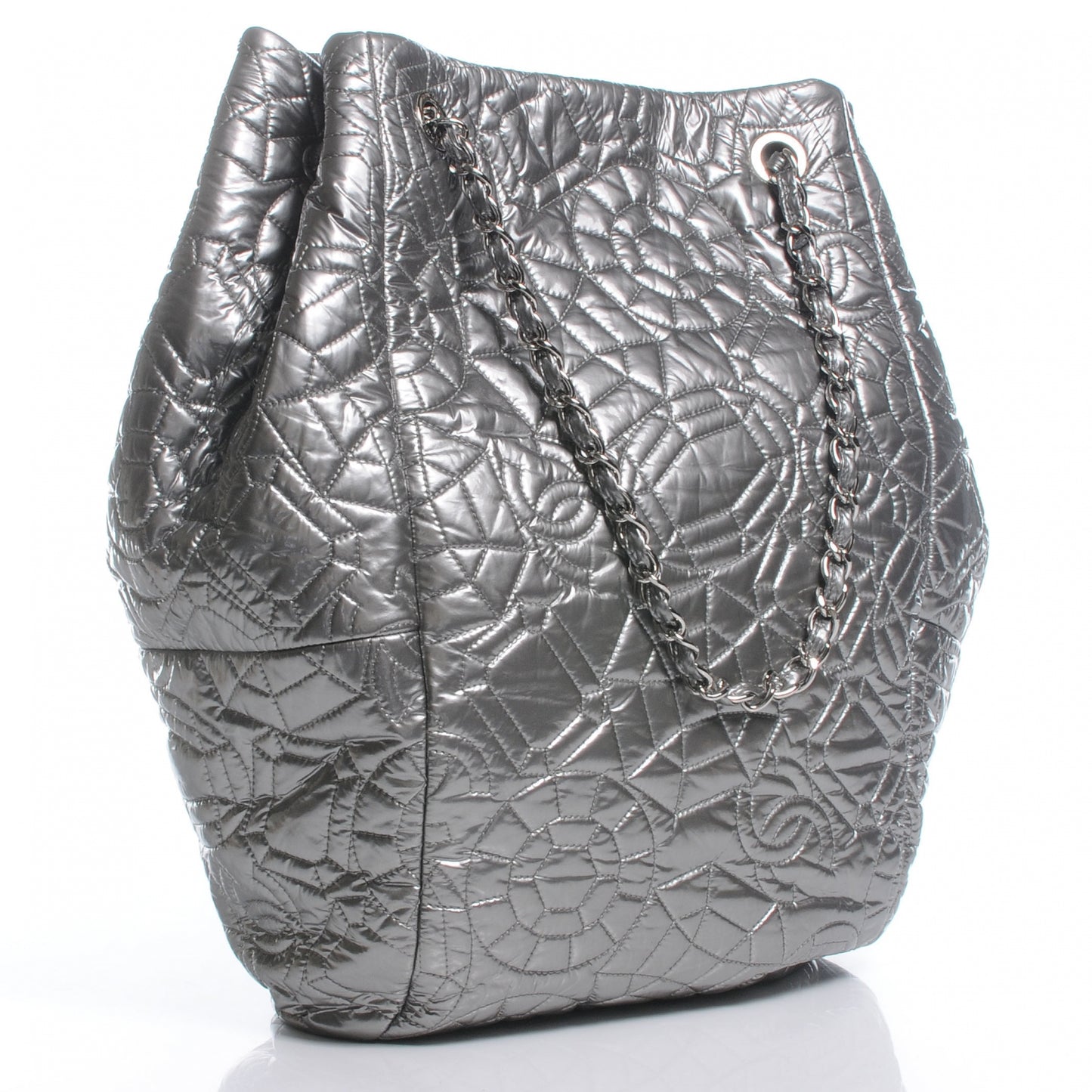 Vinyl Graphic Edge Tote Silver