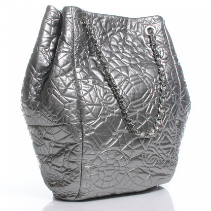 Chanel Vinyl Graphic Edge Tote Silver 3 of 8