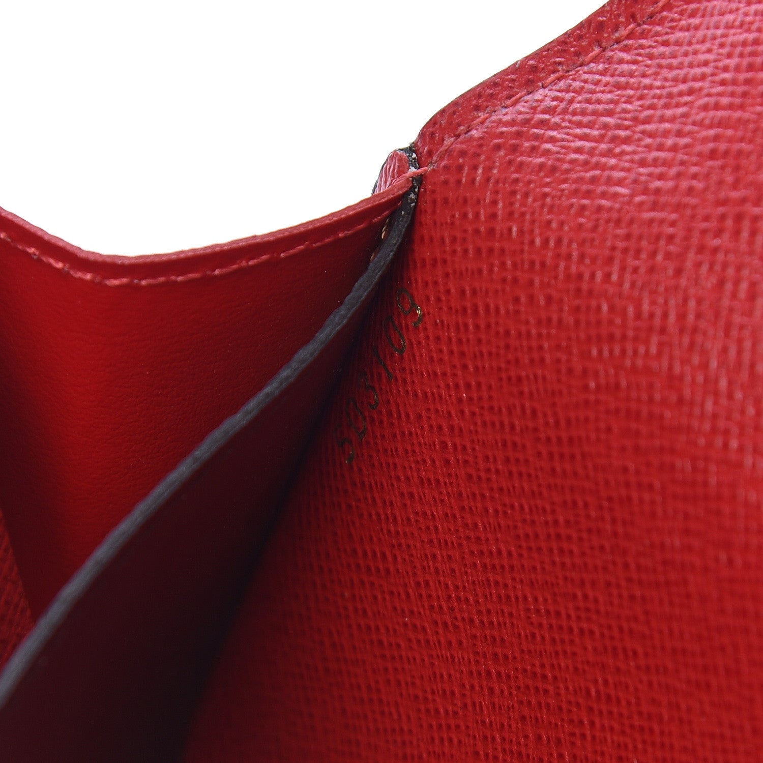 Louis Vuitton Damier Ebene Emilie Wallet Red 7 of 7