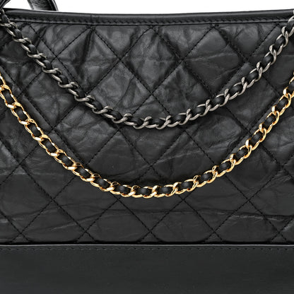 Chanel Aged Calfskin Quilted Medium Gabrielle Hobo Black 7 of 11