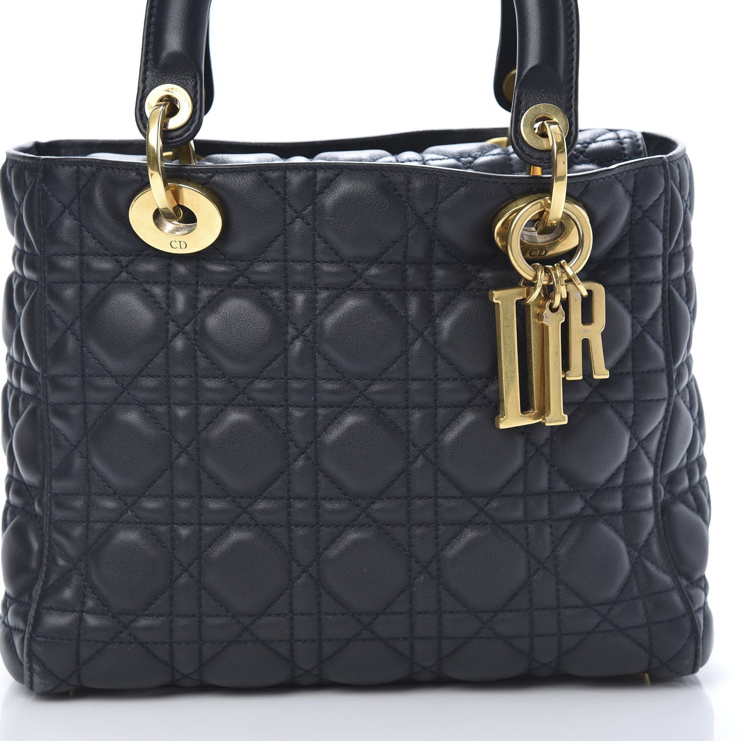 Christian Dior Lambskin Cannage Medium Lady Dior Black 8 of 13
