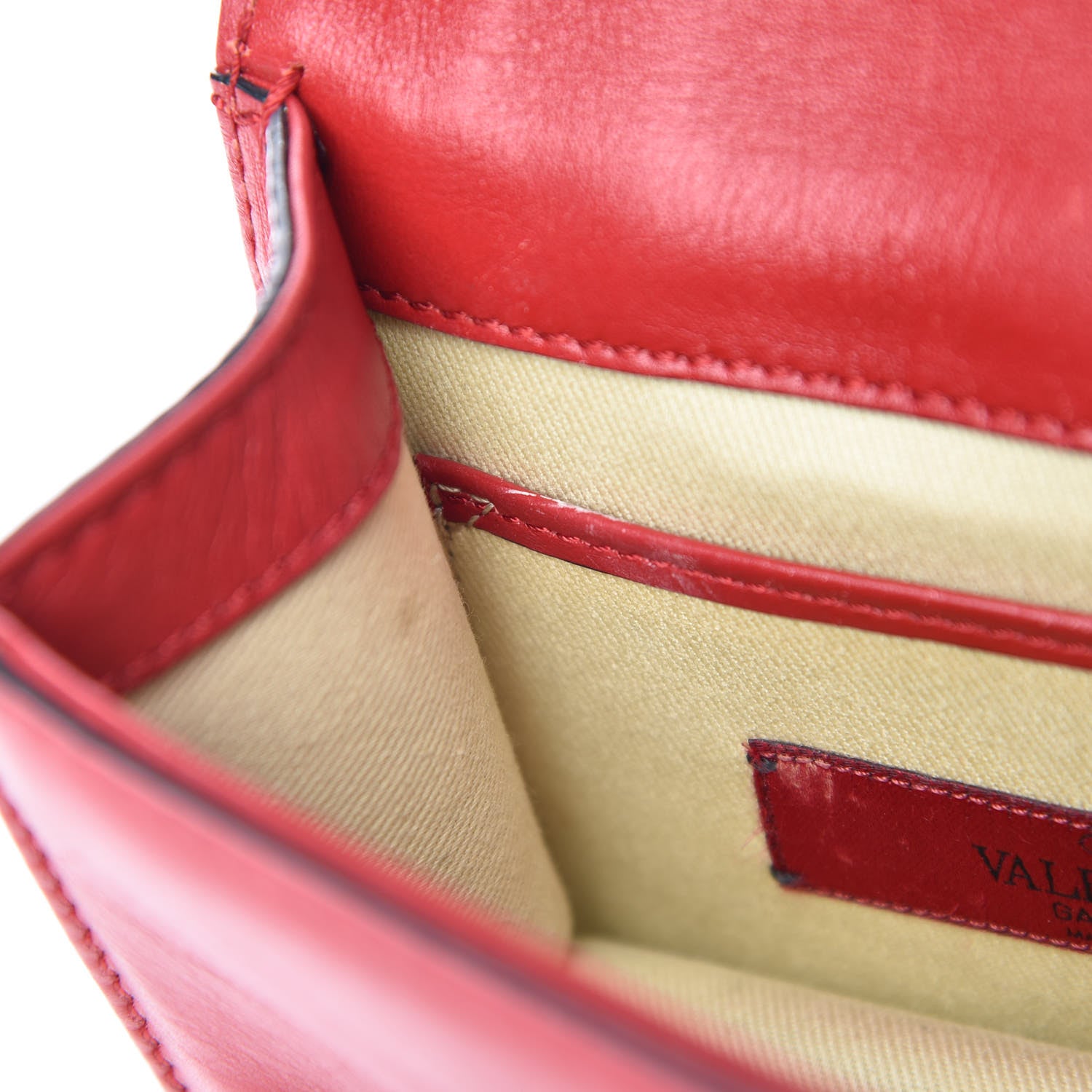 Valentino Garavani Vitello Mini Glam Lock Rockstud Flap Red 8 of 12