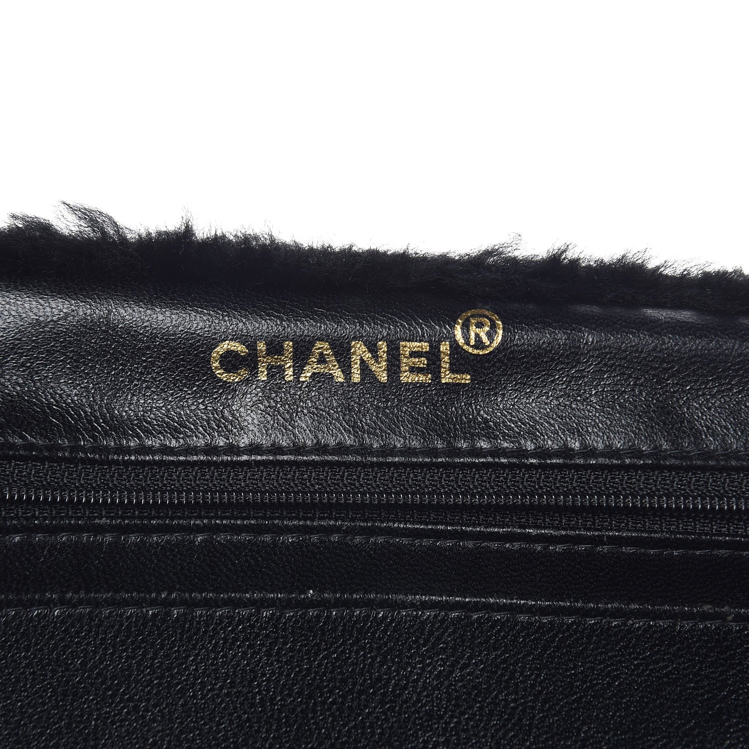 Chanel Suede Shearling Tote Black 6 of 12