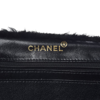 Chanel Suede Shearling Tote Black 6 of 12