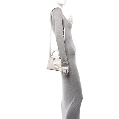 Louis Vuitton Alligator Feather Embellished Mini Capucines White 3 of 10
