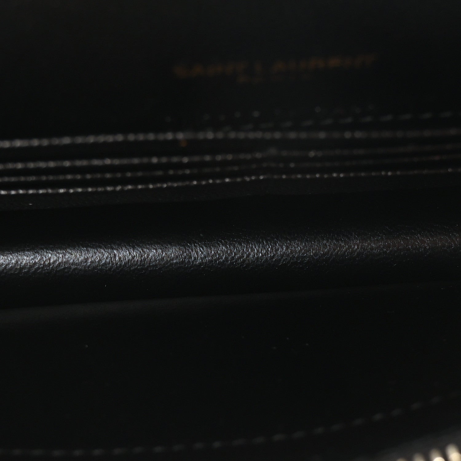 Saint Laurent Grain De Poudre Matelasse Chevron Monogram Envelope Chain Wallet Black 5 of 10