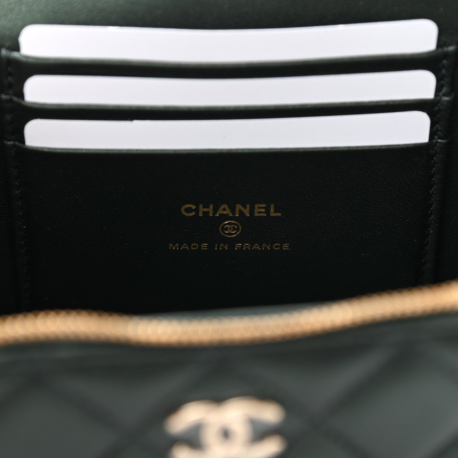 Chanel Iridescent Lambskin Quilted Small Top Handle Vanity Case With Chain Green 7 of 11