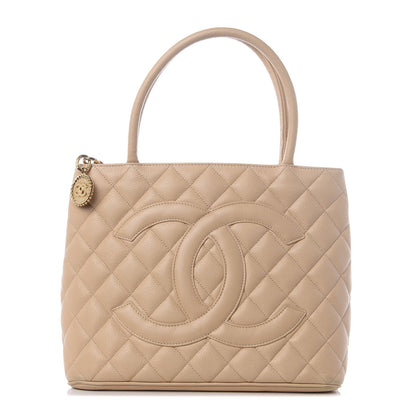Chanel Caviar Quilted Medallion Tote Beige 1 of 8