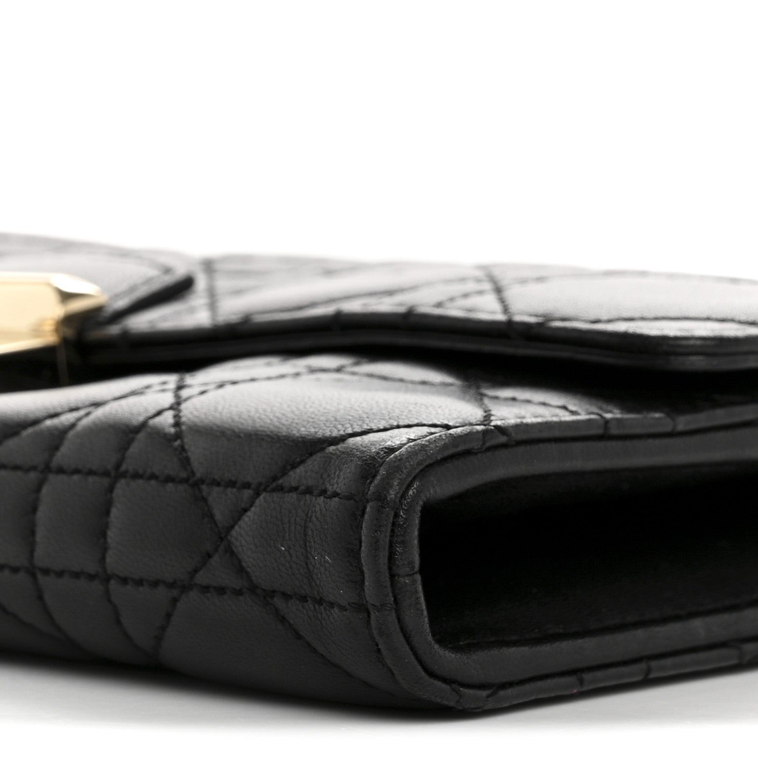 Christian Dior Lambskin Cannage Miss Dior Chain Wallet Black 10 of 15