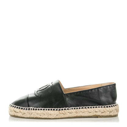 Chanel Lambskin CC Espadrilles 40 Black 1 of 9