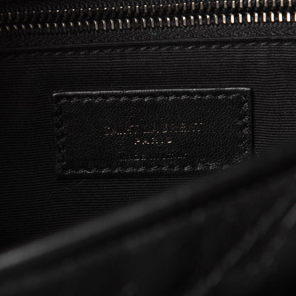 Saint Laurent Crinkled Calfskin Matelasse Monogram Medium Niki Chain Satchel Black 7 of 8