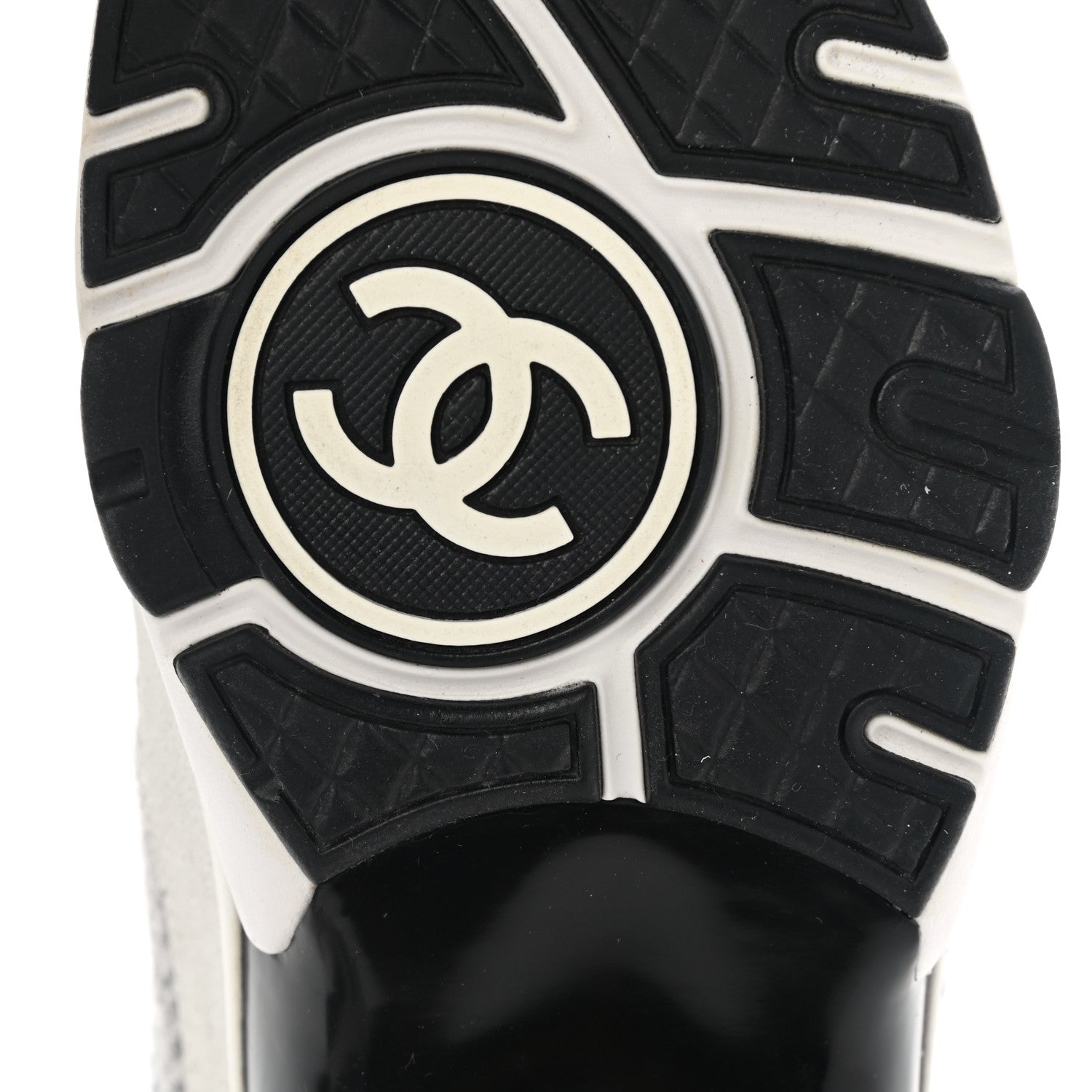 Chanel Fabric Suede Calfskin Womens CC Sneakers 36.5 Ivory Light Gray White 8 of 9