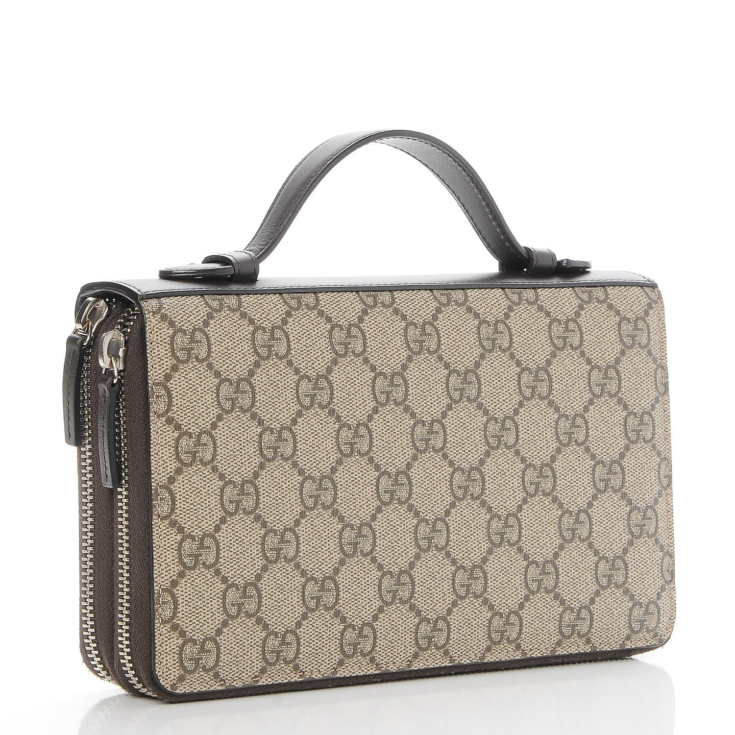Gucci GG Supreme Monogram Travel Document Case Dark Brown 3 of 8