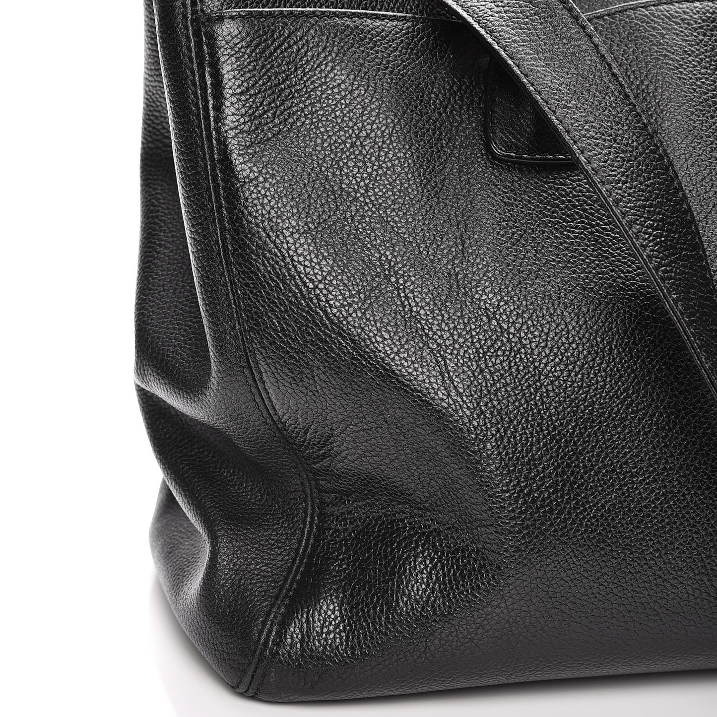 Calfskin Cerf Shopper Tote Black