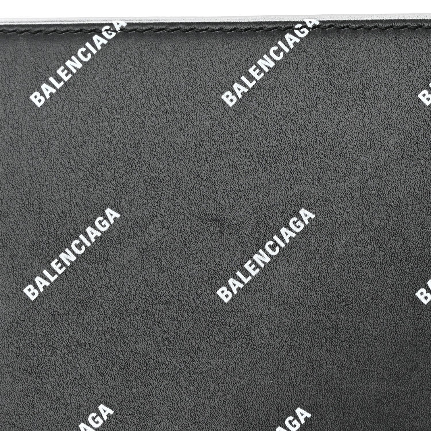 Balenciaga Calfskin Allover Logo S Ville Top Handle Bag Black White 16 of 22