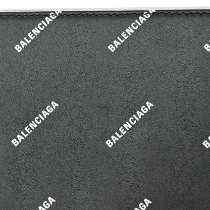 Balenciaga Calfskin Allover Logo S Ville Top Handle Bag Black White 16 of 22