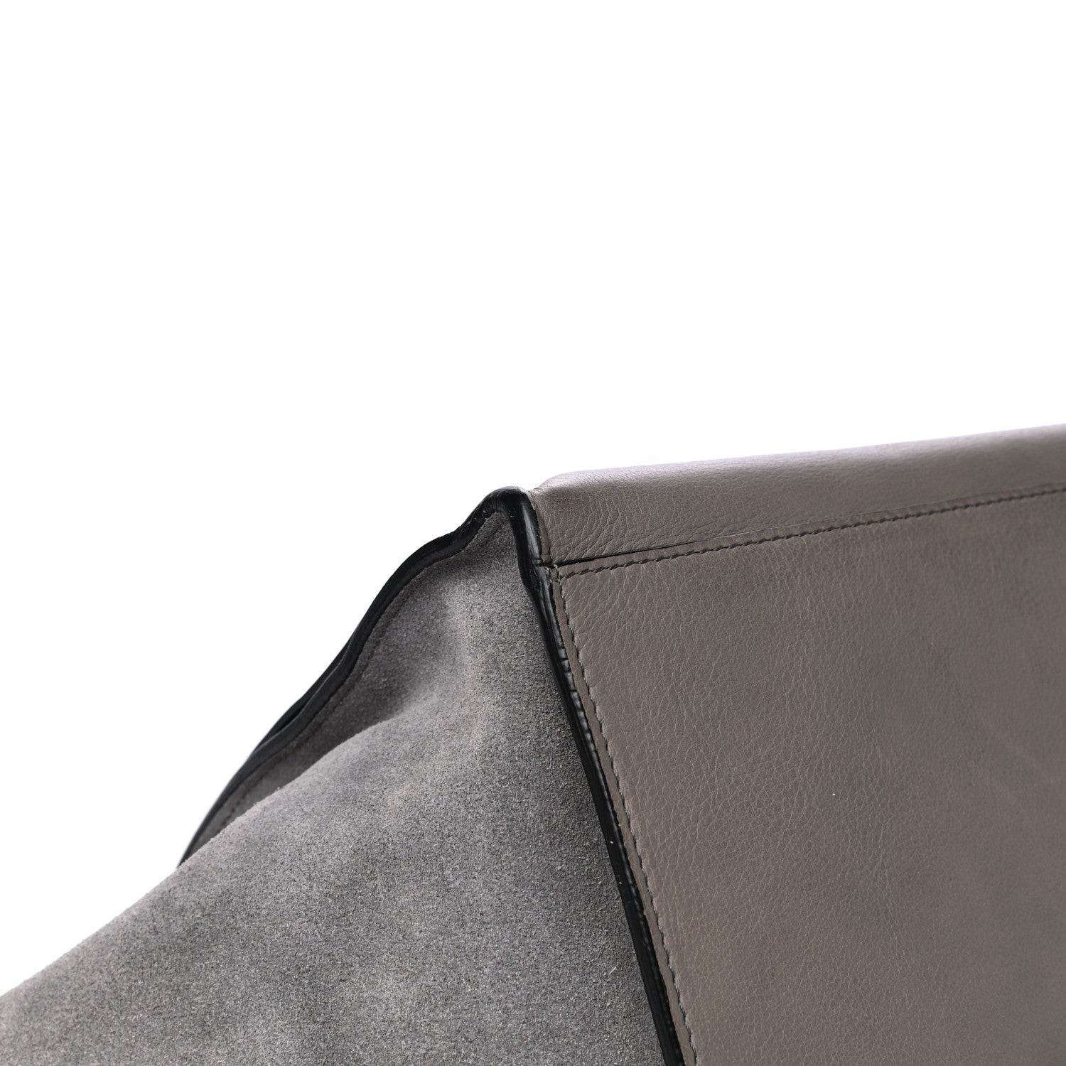 Celine Drummed Calfskin Suede Medium Trapeze Almond 7 of 14