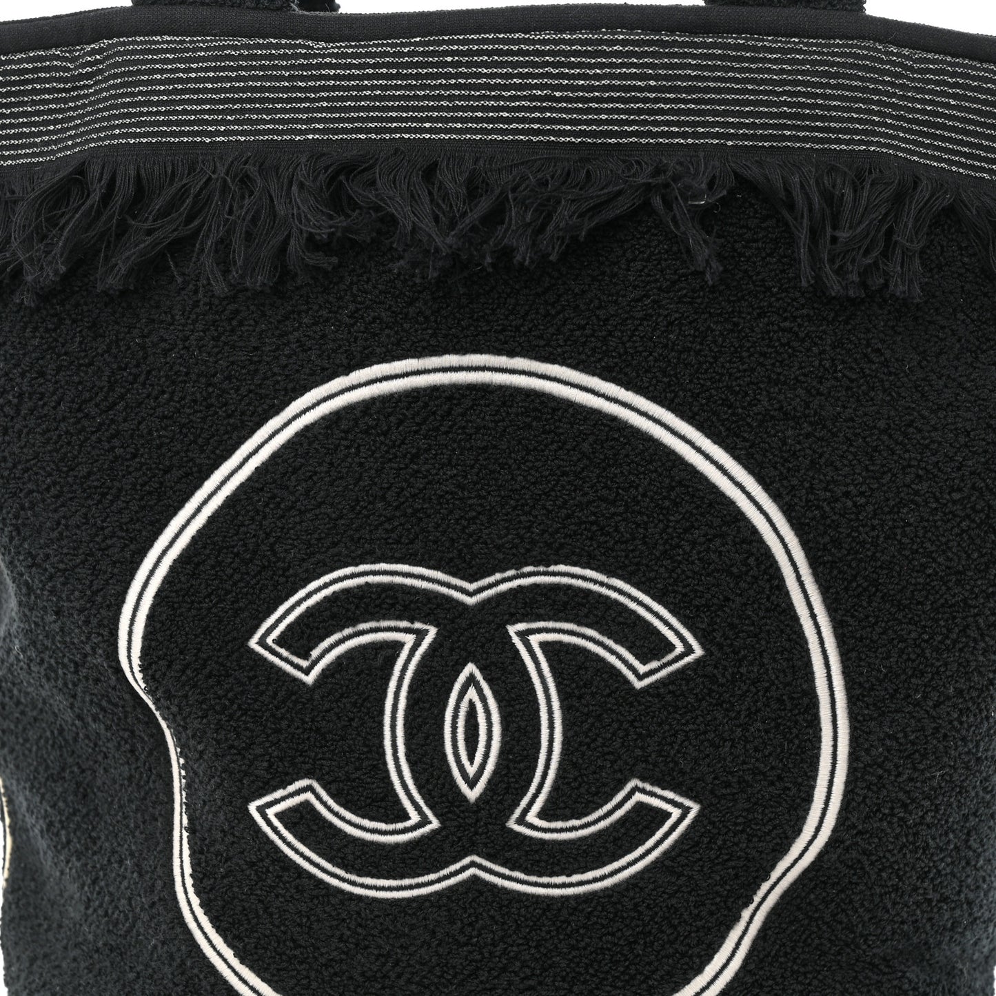 Terry Cotton CC Beach Tote Towel Set Black