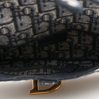 Christian Dior Oblique Slim Saddle Pouch Blue 5 of 10