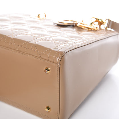 Christian Dior Glazed Calfskin Cannage Medium Lady Dior Beige 9 of 11