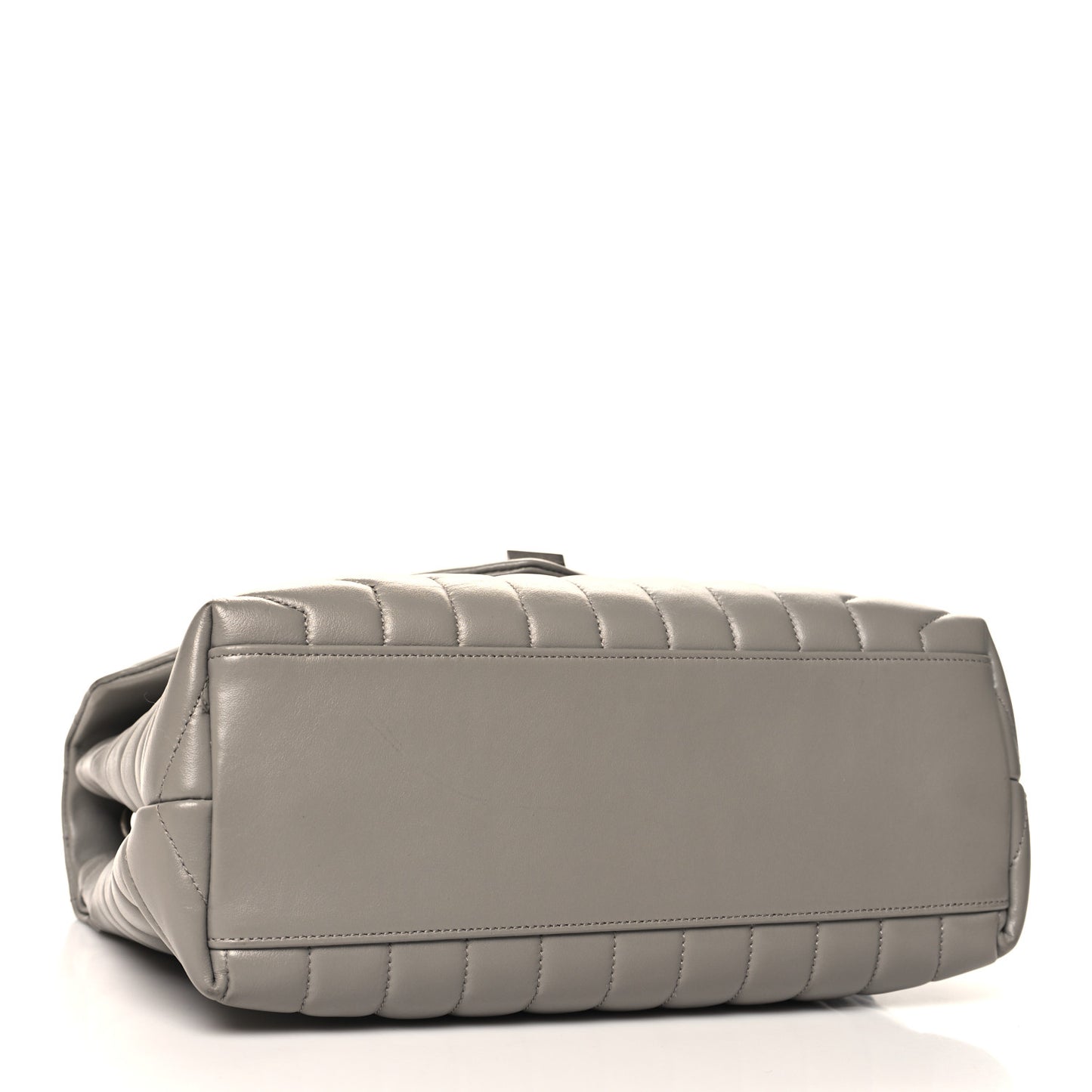 Calfskin Y Quilted Monogram Medium Loulou Chain Satchel Oyster Grey