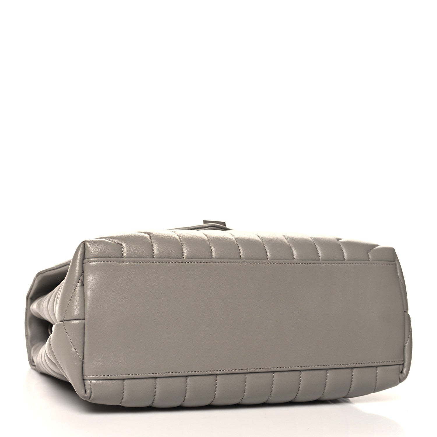 Saint Laurent Calfskin Y Quilted Monogram Medium Loulou Chain Satchel Oyster Grey 4 of 11