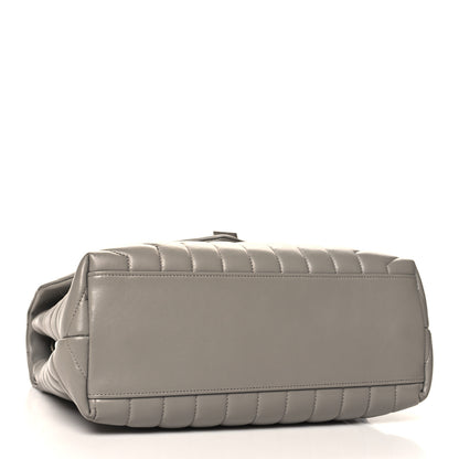 Saint Laurent Calfskin Y Quilted Monogram Medium Loulou Chain Satchel Oyster Grey 4 of 11