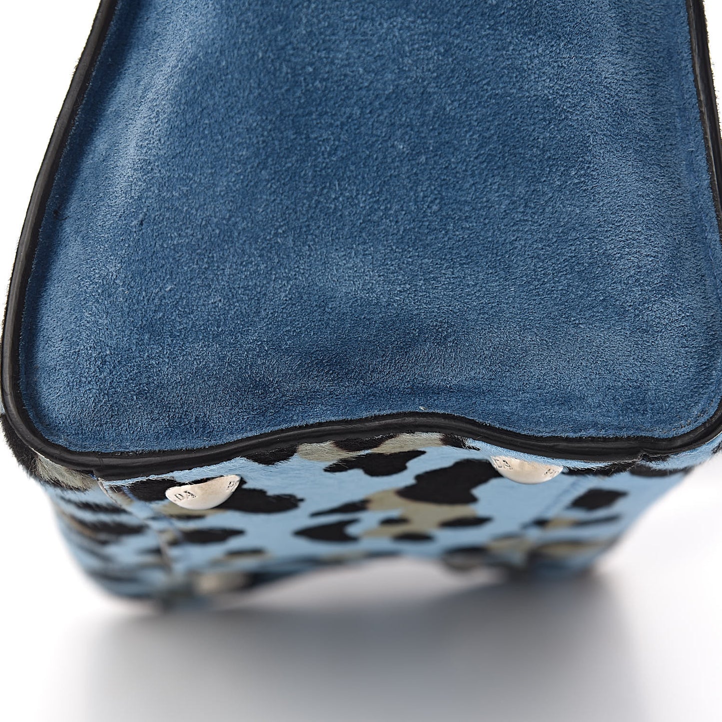 Calf Hair Suede Leopard Print Mini Twin Pocket Tote Mare Black