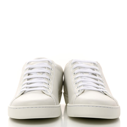 Gucci Calfskin Interlocking G Perforated Womens Ace Sneakers 40 White Grey Sky 2 of 9