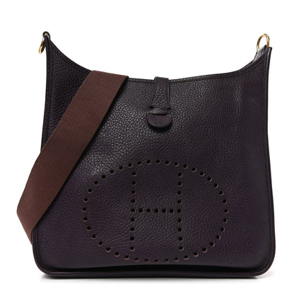 Hermes Taurillon Clemence Evelyne GM Raisin 1 of 9