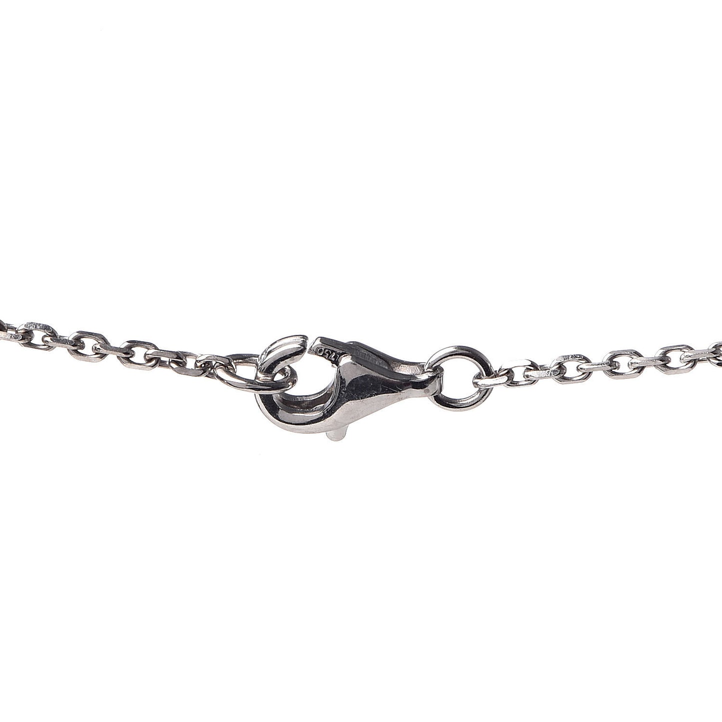 18K White Gold Diamond Small Camelia Pendant Necklace