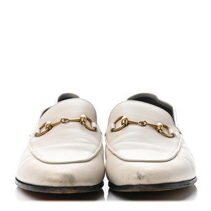 Gucci Lambskin Womens Brixton Horsebit Loafers 37 Mystic White 2 of 5